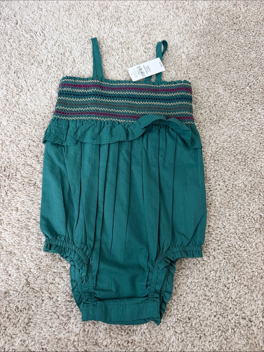 Girls Smocked Ruffle Romper
